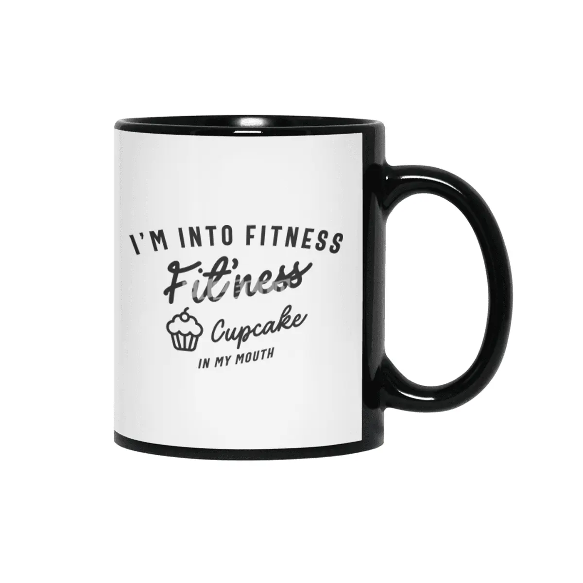 I'm Into Fitness Fit'ness Cupcake In My Mouth Siyah Kupa