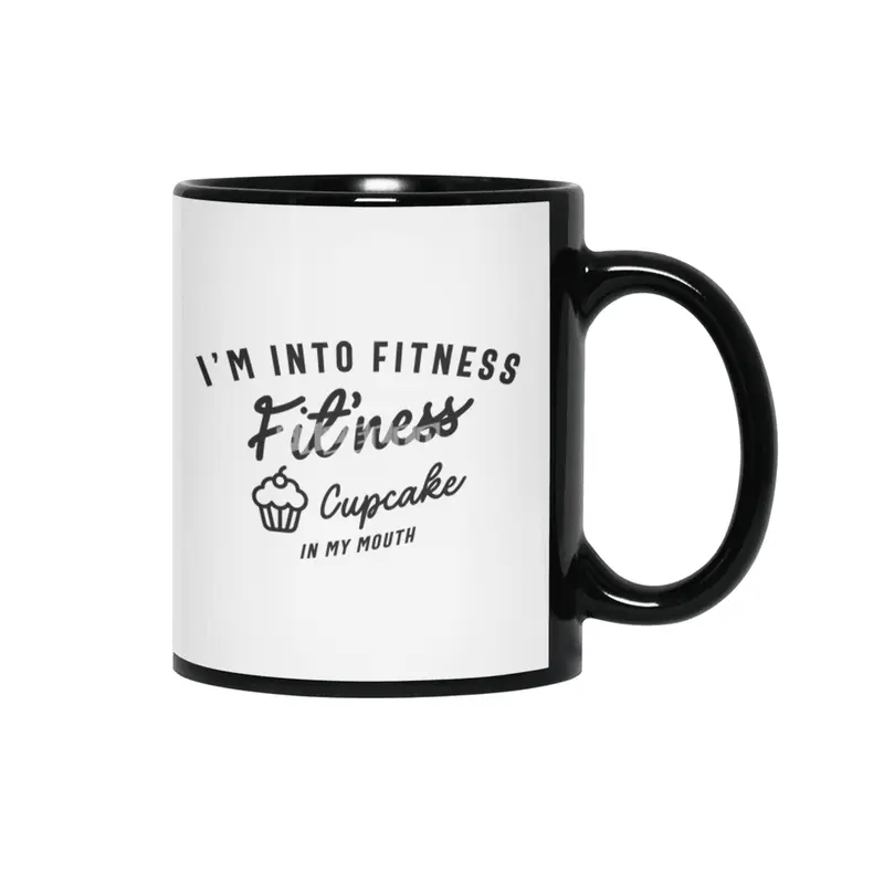 I'm Into Fitness Fit'ness Cupcake In My Mouth Siyah Kupa