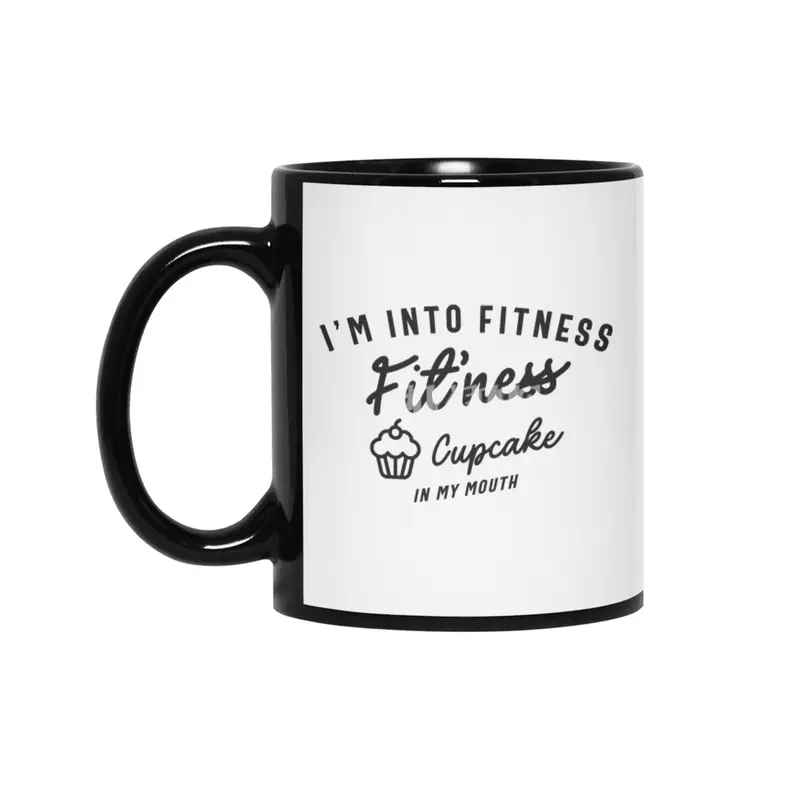 I'm Into Fitness Fit'ness Cupcake In My Mouth Siyah Kupa