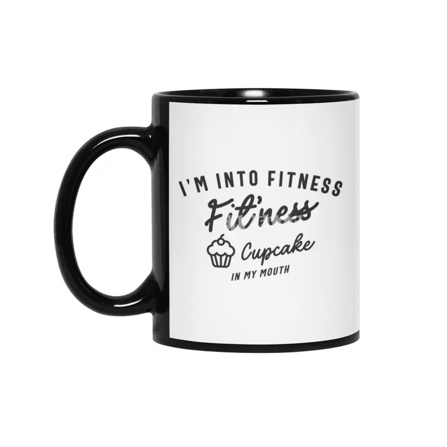 I'm Into Fitness Fit'ness Cupcake In My Mouth Siyah Kupa