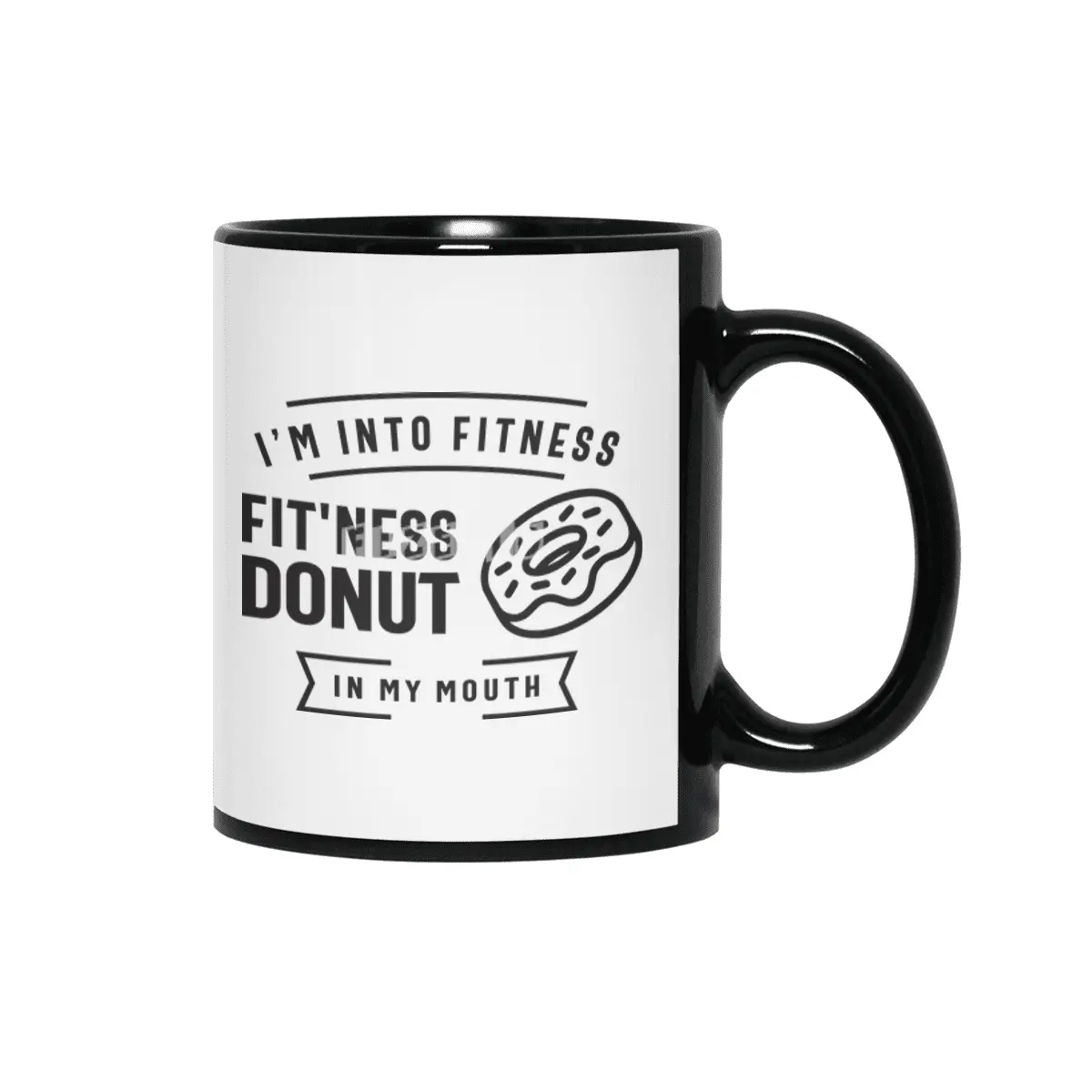 I'm Into Fitness Fit'ness Donut In My Mouth Siyah Kupa
