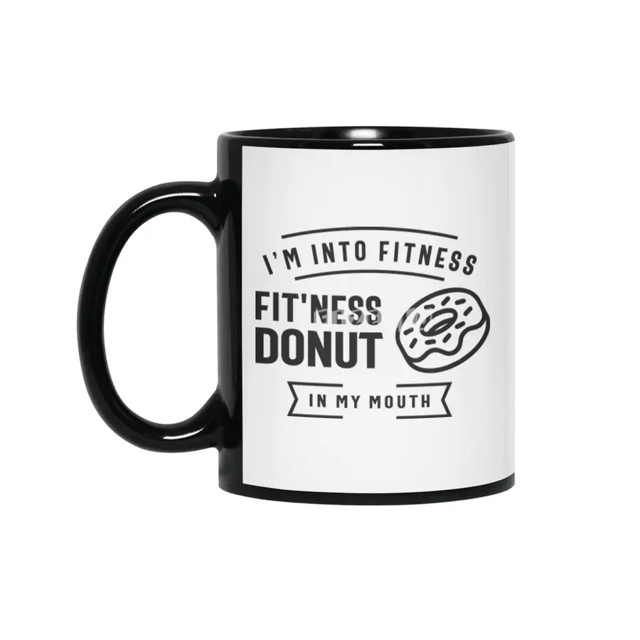 I'm Into Fitness Fit'ness Donut In My Mouth Siyah Kupa