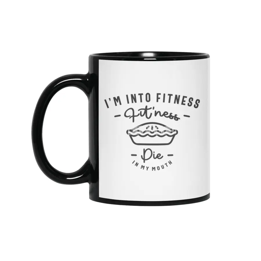 I'm Into Fitness Fit'ness Pie In My Mouth Siyah Kupa