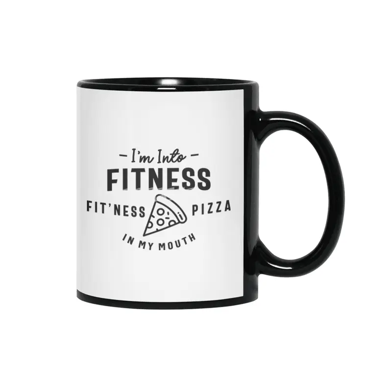 I'm Into Fitness Fit'ness Pizza In My Mouth Siyah Kupa