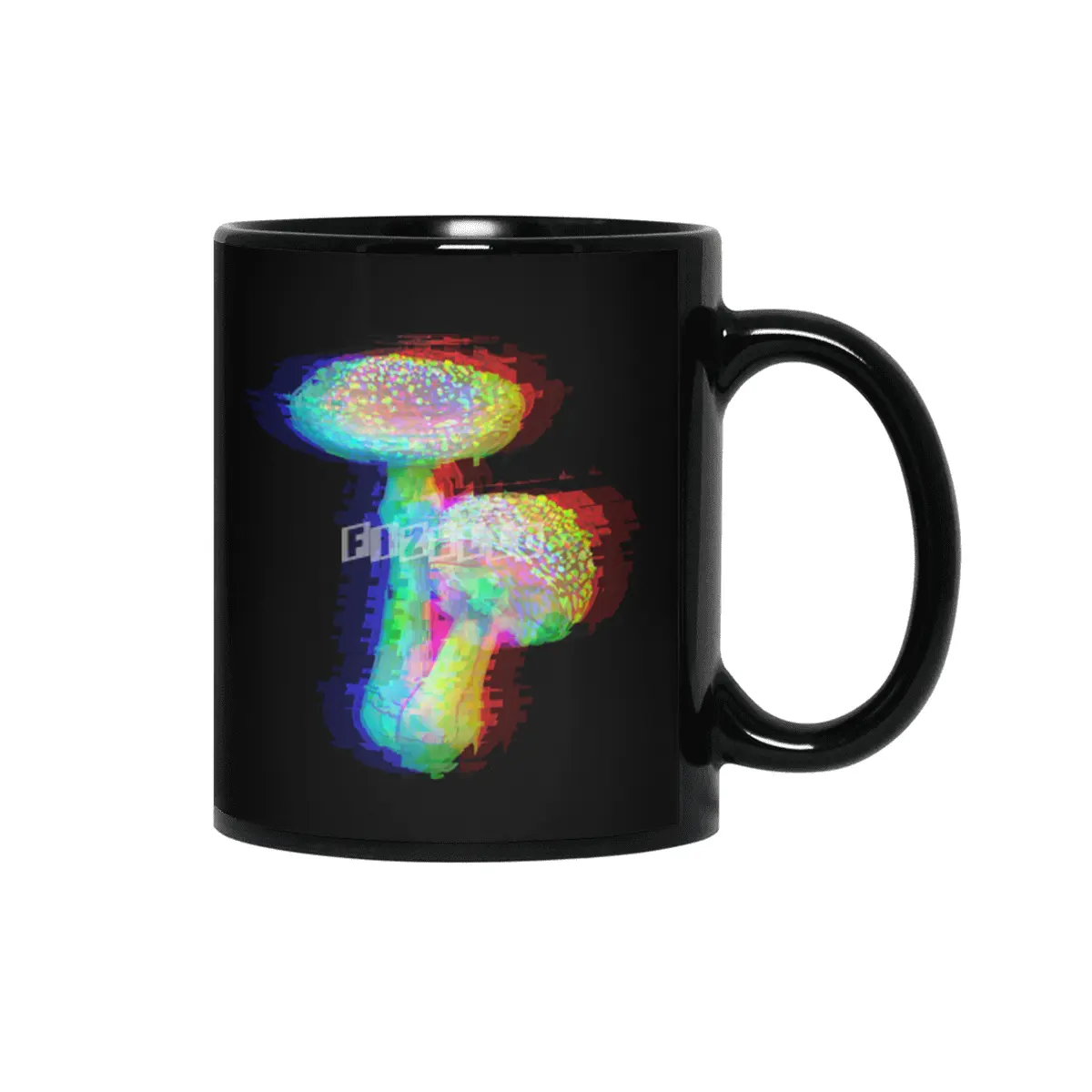 Holographic Mushroom Siyah Kupa
