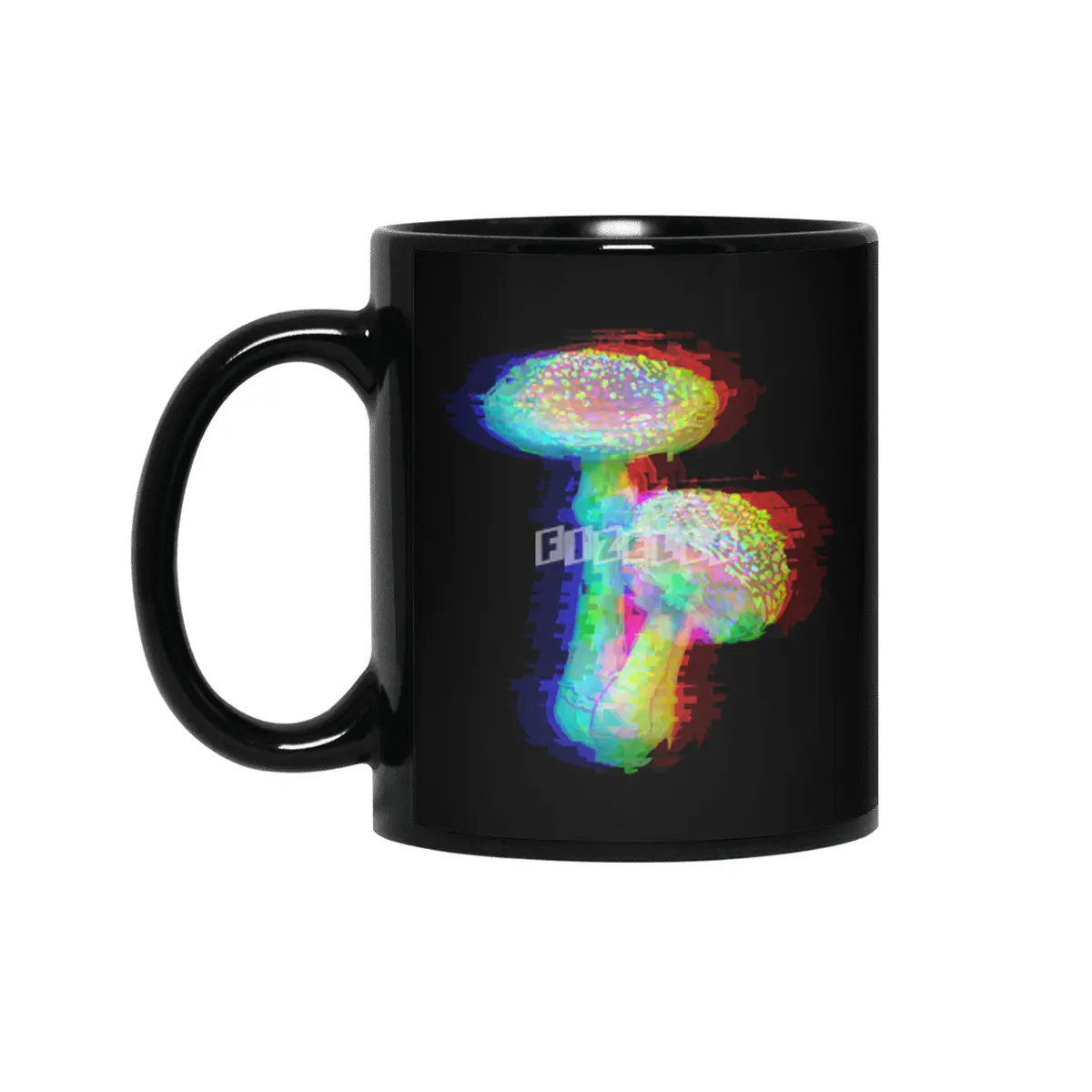 Holographic Mushroom Siyah Kupa