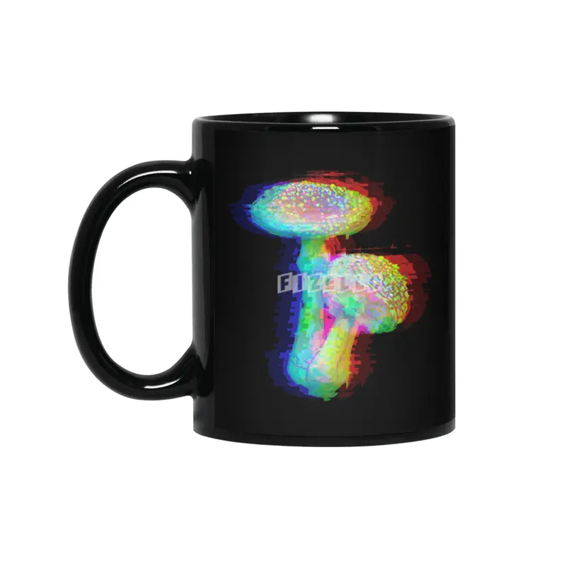 Holographic Mushroom Siyah Kupa