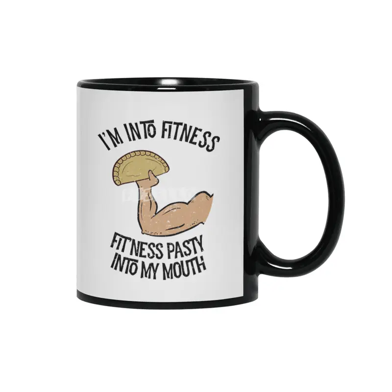 I'm into Fitness Pasty into My Mouth Funny Pasty Lover Siyah Kupa