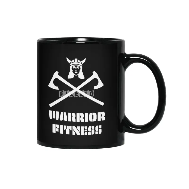 Warrior Fitness Women's Dark Shirt Design Siyah Kupa