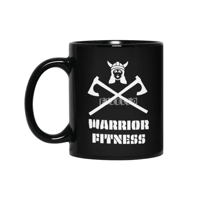 Warrior Fitness Women's Dark Shirt Design Siyah Kupa