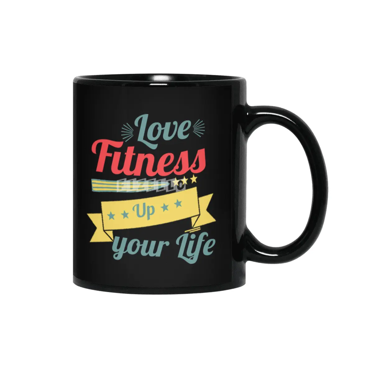 Love Fitness Up your Life Gift T-shirt Siyah Kupa