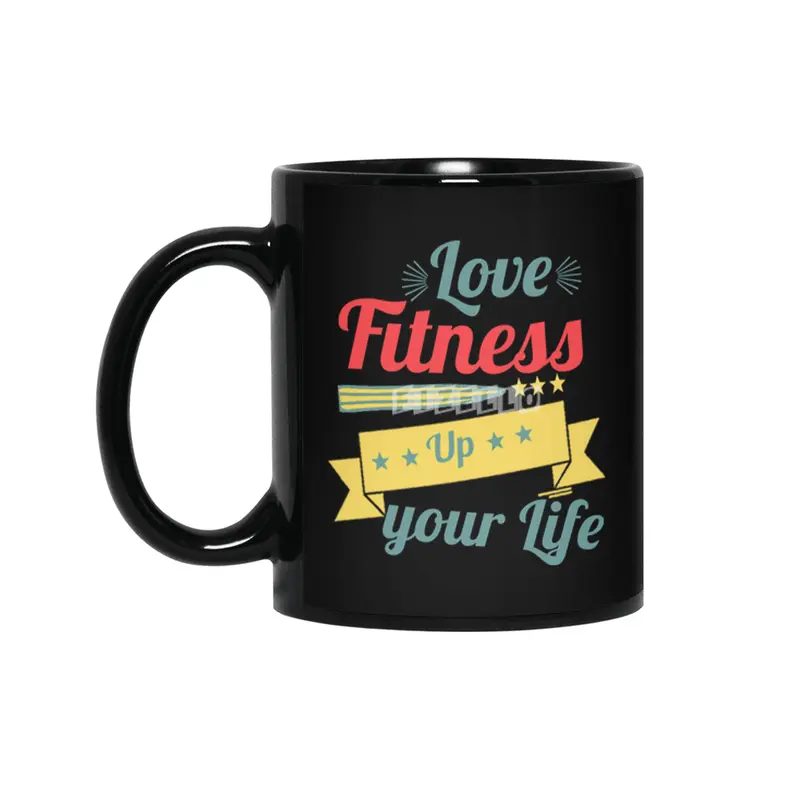 Love Fitness Up your Life Gift T-shirt Siyah Kupa