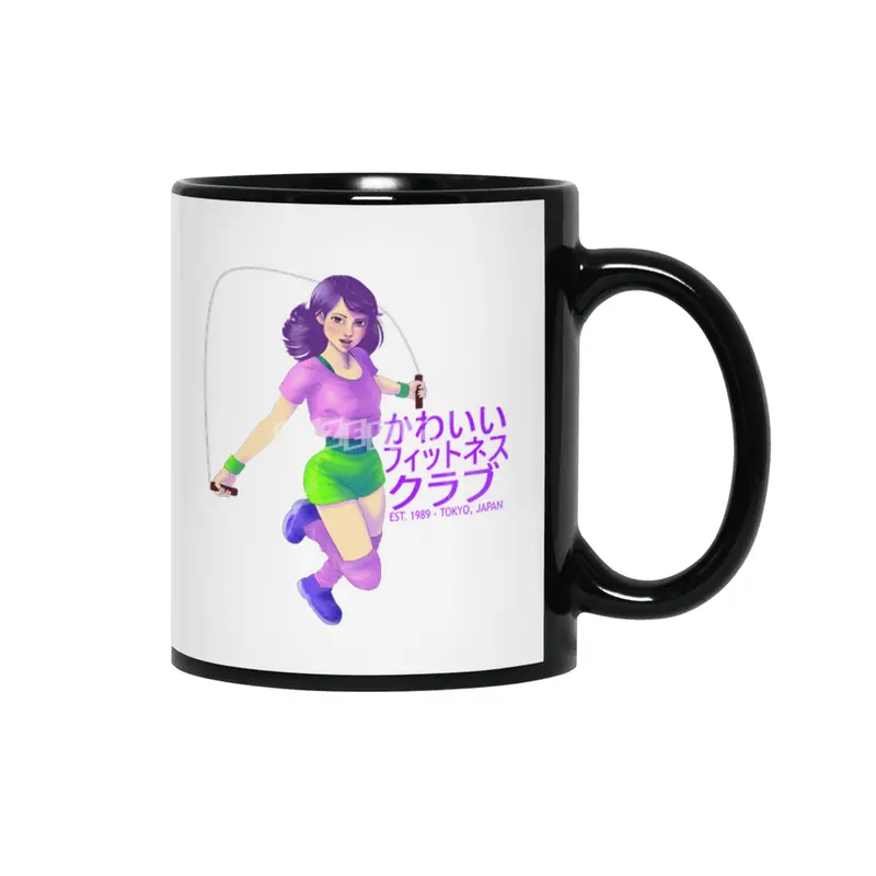 Kawaii Fitness Club Siyah Kupa