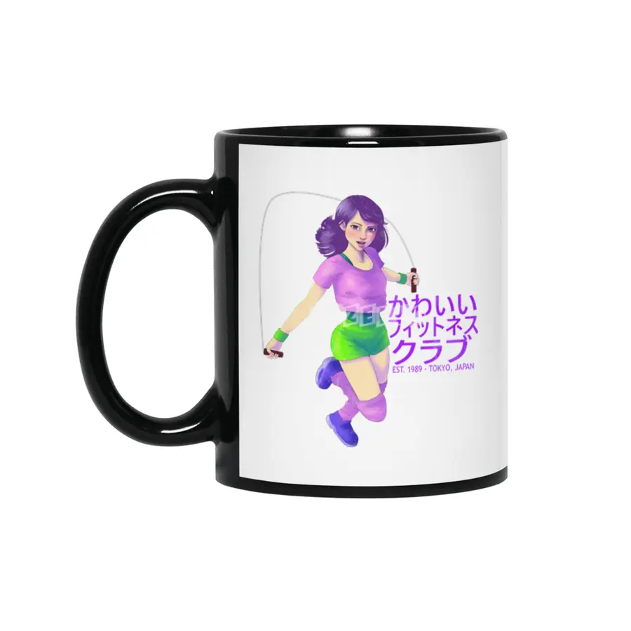 Kawaii Fitness Club Siyah Kupa