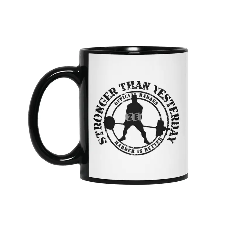 Stronger Than Yesterday Crossfit Kettlebell Fitness Ideal Gift gym crossfit lifting Siyah Kupa