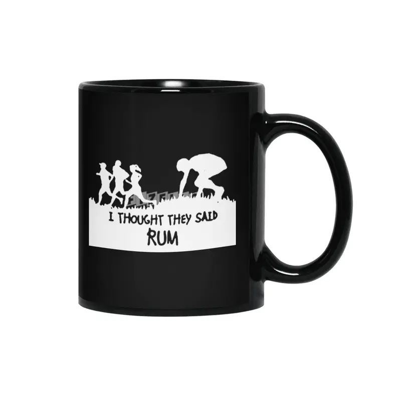 I Thought They Said Rum Mens Running Funny Slogan Runner Fitness Gift running Siyah Kupa