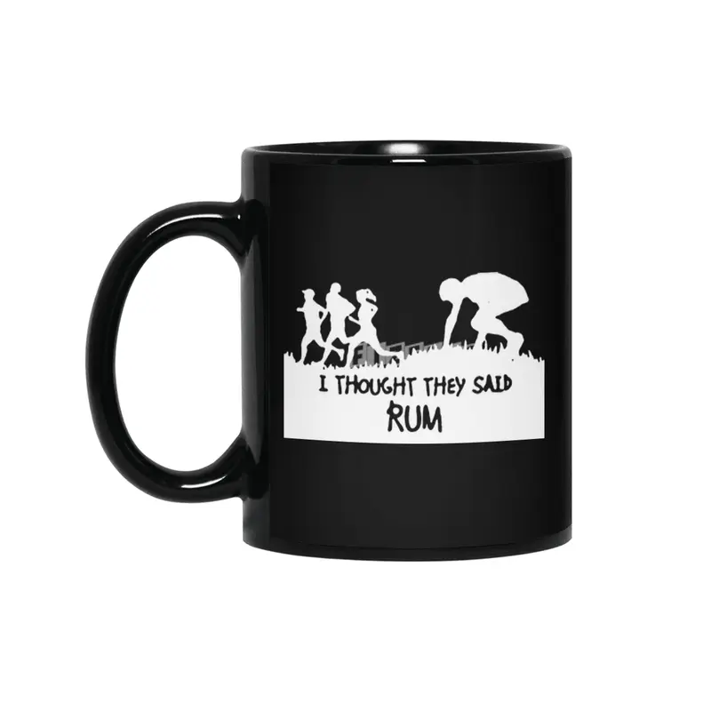 I Thought They Said Rum Mens Running Funny Slogan Runner Fitness Gift running Siyah Kupa