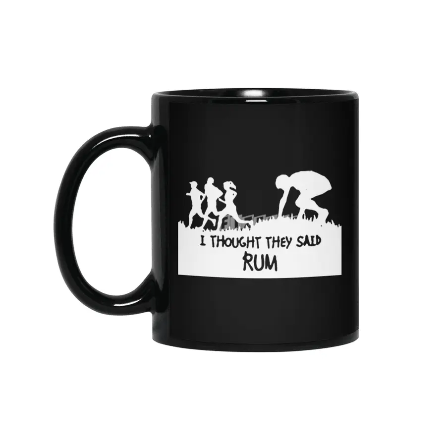 I Thought They Said Rum Mens Running Funny Slogan Runner Fitness Gift running Siyah Kupa