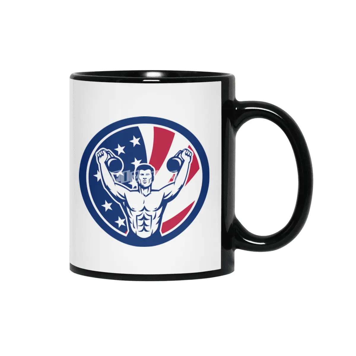 American Physical Fitness USA Flag Siyah Kupa