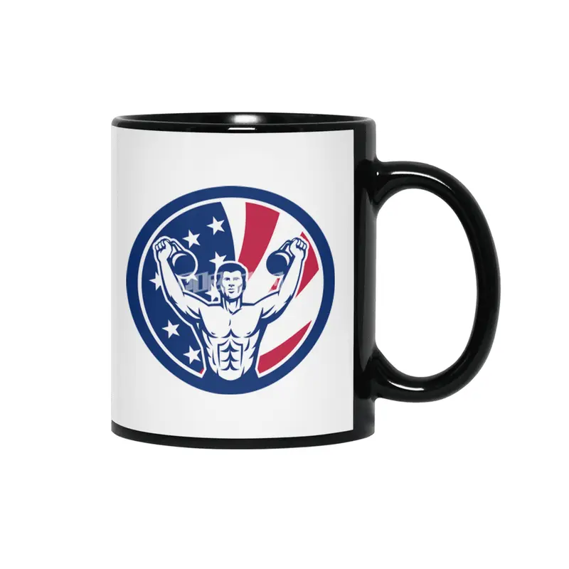 American Physical Fitness USA Flag Siyah Kupa
