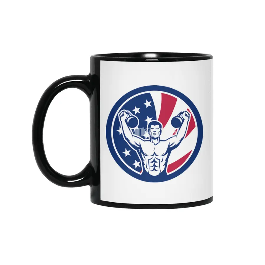 American Physical Fitness USA Flag Siyah Kupa