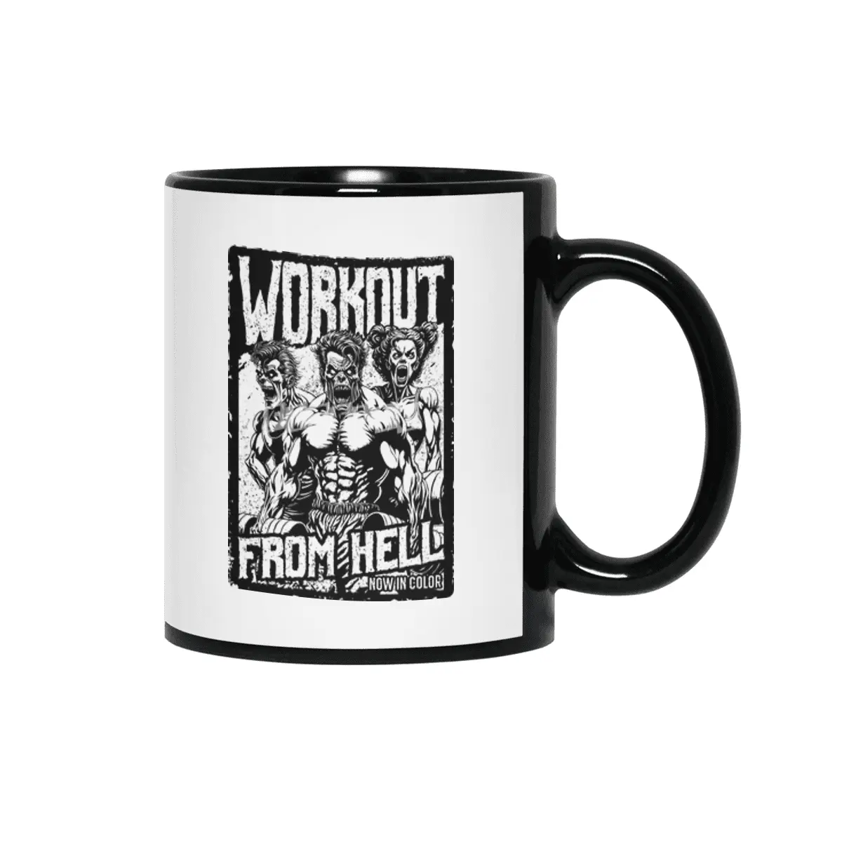 Gym Halloween Funny Retro Zombie Fitness Horror Movie Poster Siyah Kupa