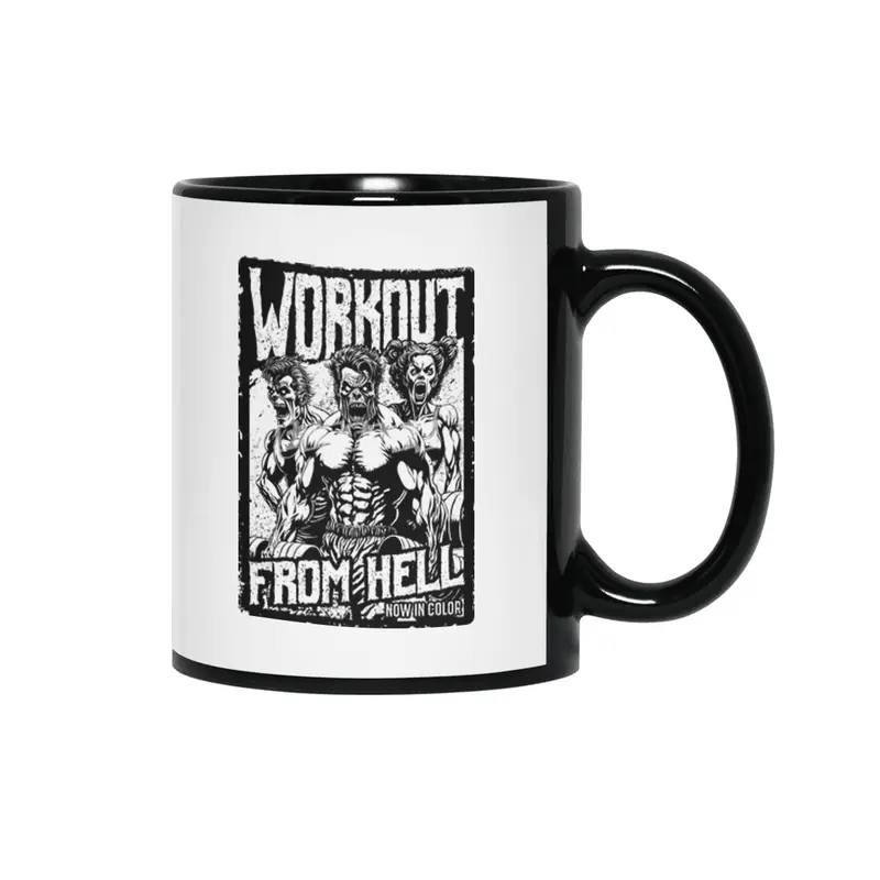 Gym Halloween Funny Retro Zombie Fitness Horror Movie Poster Siyah Kupa