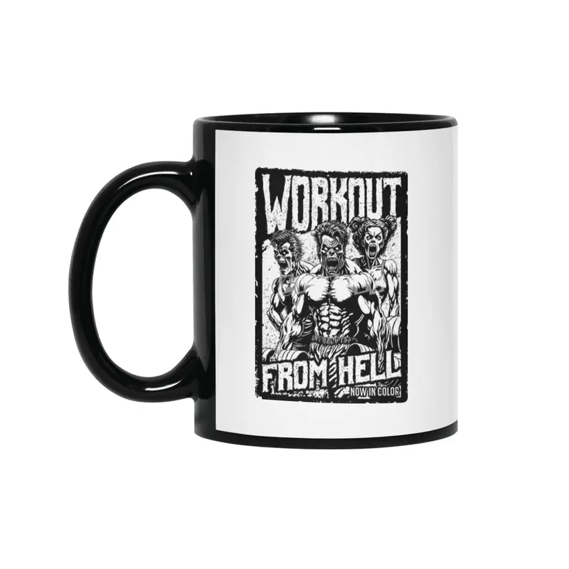 Gym Halloween Funny Retro Zombie Fitness Horror Movie Poster Siyah Kupa