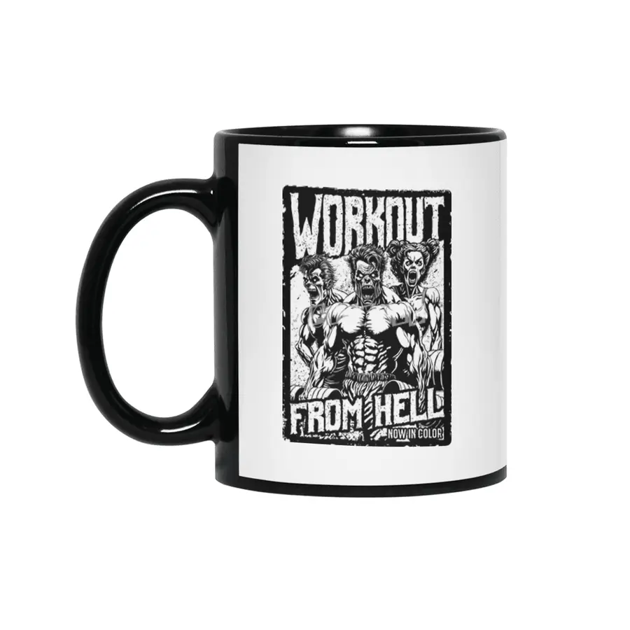 Gym Halloween Funny Retro Zombie Fitness Horror Movie Poster Siyah Kupa