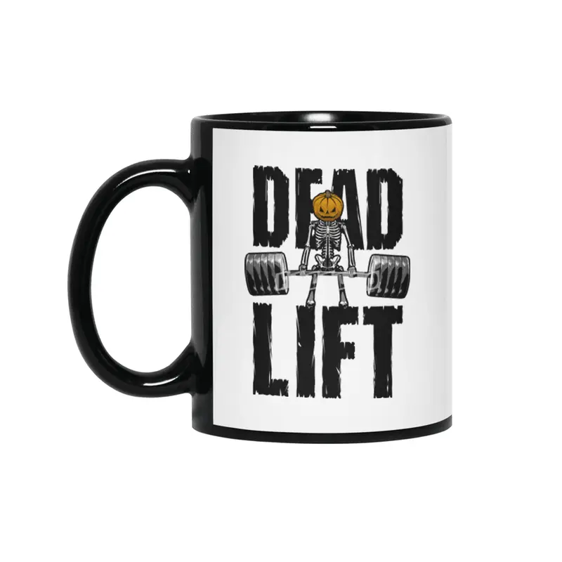 Halloween Gym Deadlift Skeleton Pumpkin Goth Fitness Workout Siyah Kupa