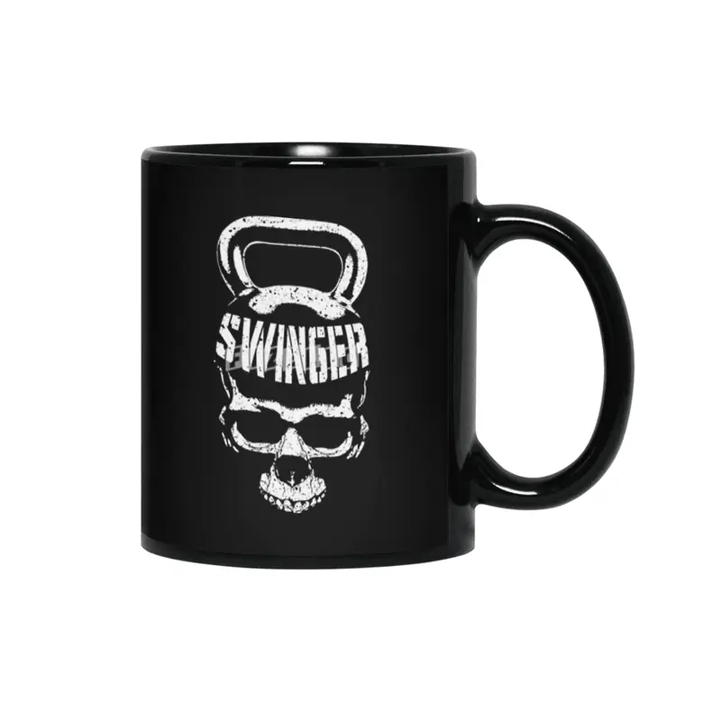 Kettlebell Swinger Skull Funny Halloween Gym Fitness Workout Siyah Kupa