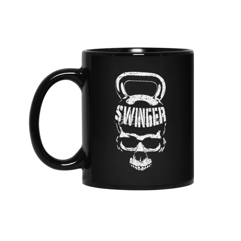 Kettlebell Swinger Skull Funny Halloween Gym Fitness Workout Siyah Kupa