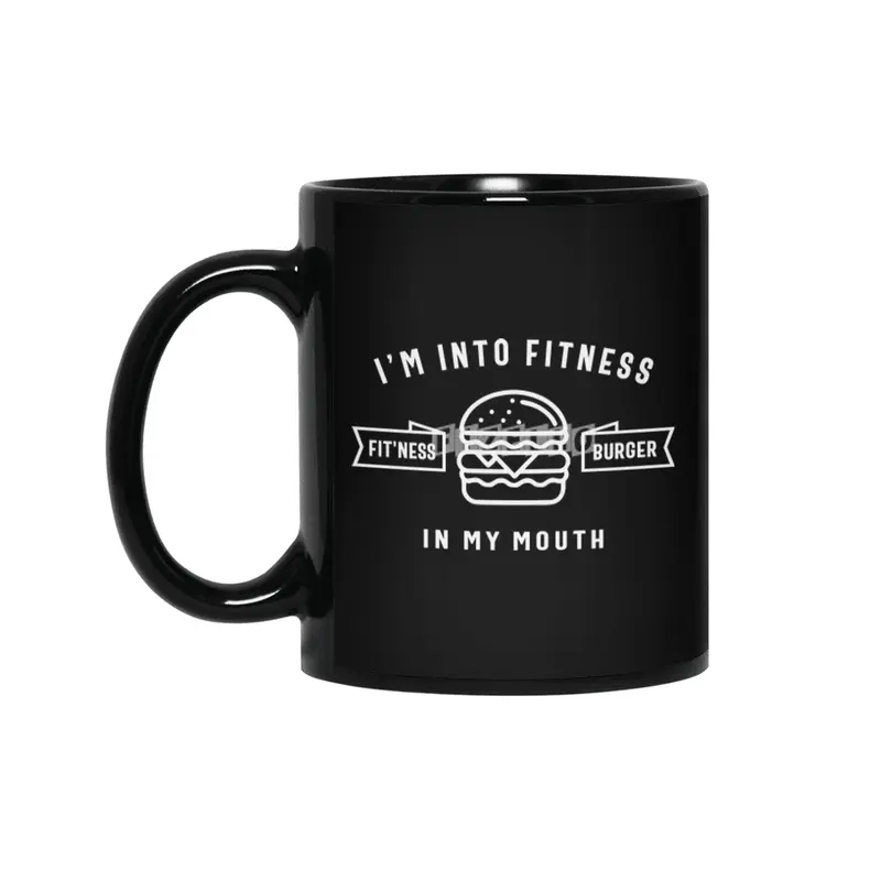 I'm Into Fitness Fit'ness Burger In My Mouth Siyah Kupa