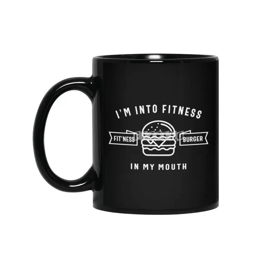 I'm Into Fitness Fit'ness Burger In My Mouth Siyah Kupa