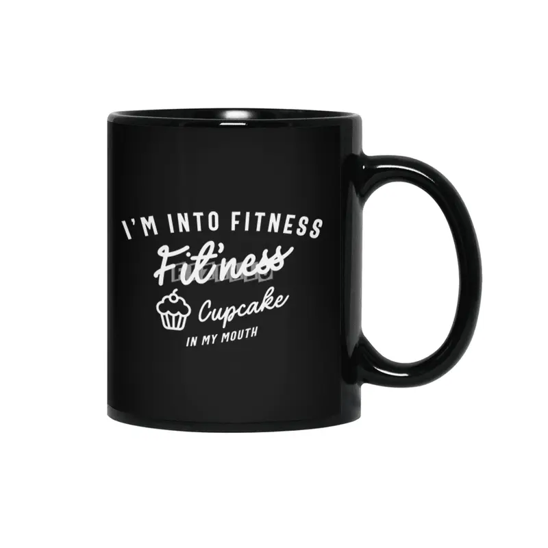 I'm Into Fitness Fit'ness Cupcake In My Mouth Siyah Kupa
