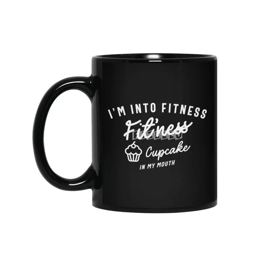 I'm Into Fitness Fit'ness Cupcake In My Mouth Siyah Kupa