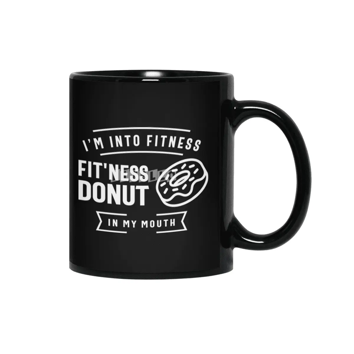 I'm Into Fitness Fit'ness Donut In My Mouth Siyah Kupa