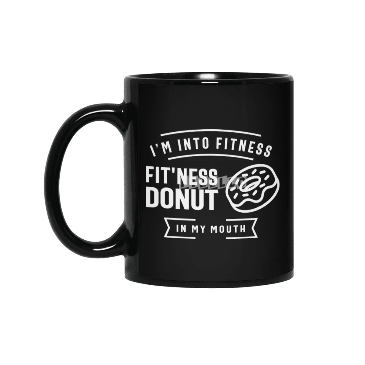 I'm Into Fitness Fit'ness Donut In My Mouth Siyah Kupa