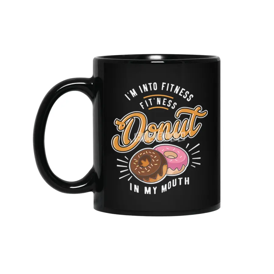 I'm Into Fitness Fit'ness Donut In My Mouth Siyah Kupa