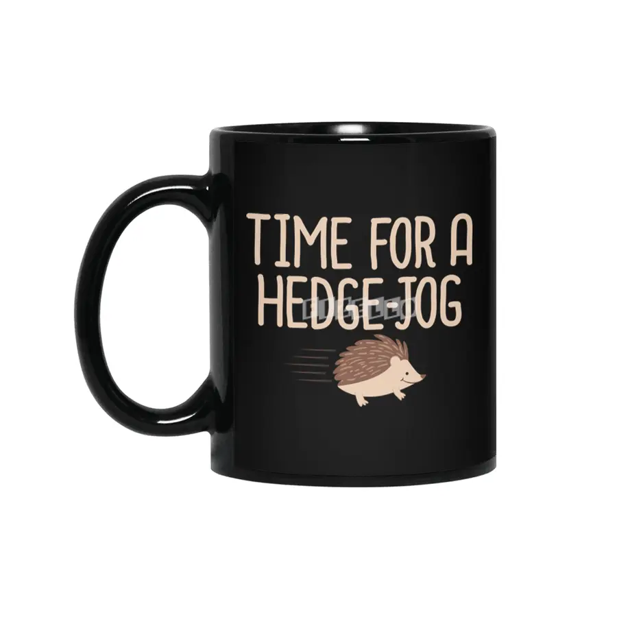 Time For A Hedge Jog Hedgehog Pun Fitness Jogging Workout Siyah Kupa