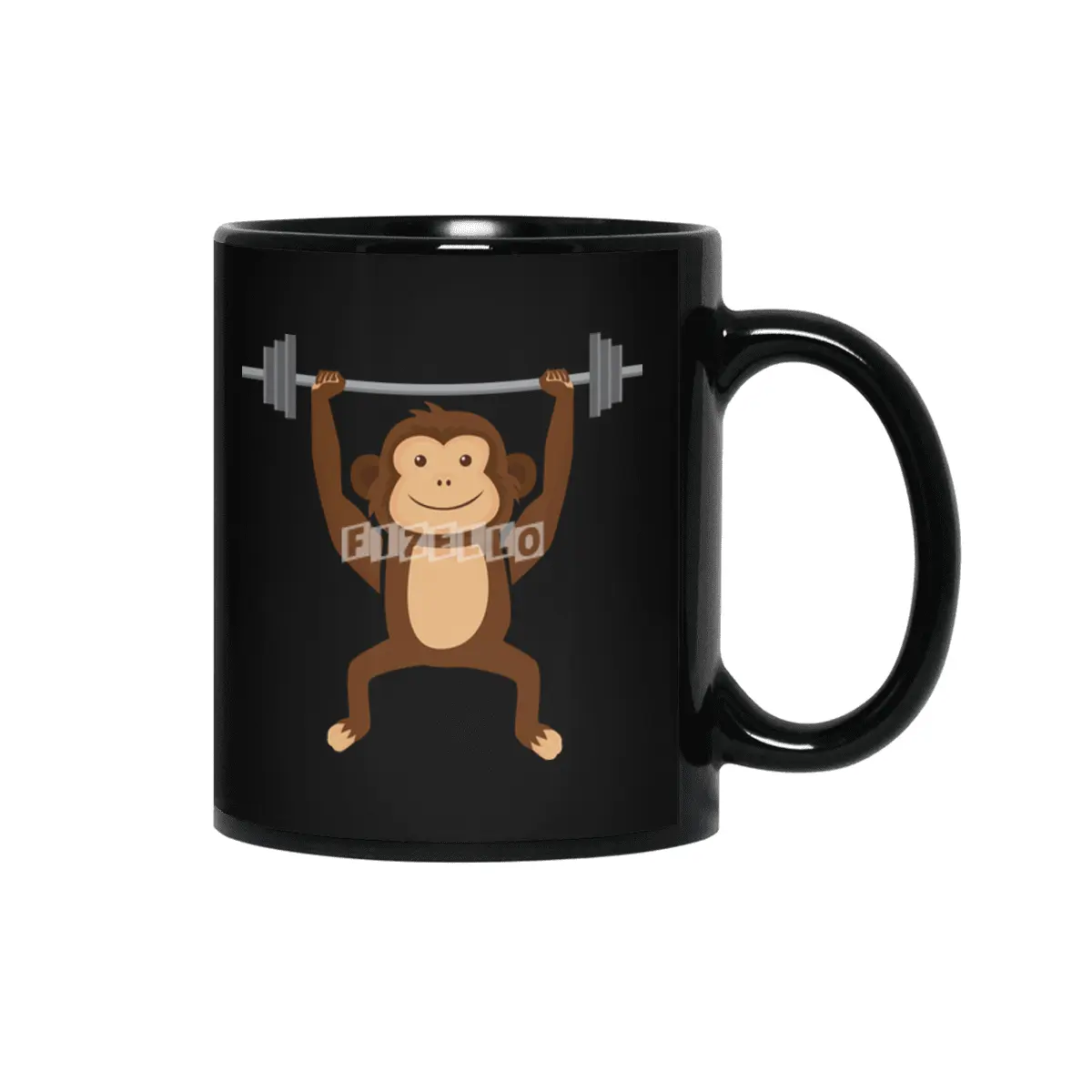 Weightlifting Body Builder Fitness Monkey, Gym Enthusiast, Funny Workout Monkey Bar Siyah Kupa