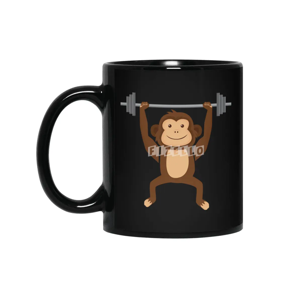 Weightlifting Body Builder Fitness Monkey, Gym Enthusiast, Funny Workout Monkey Bar Siyah Kupa