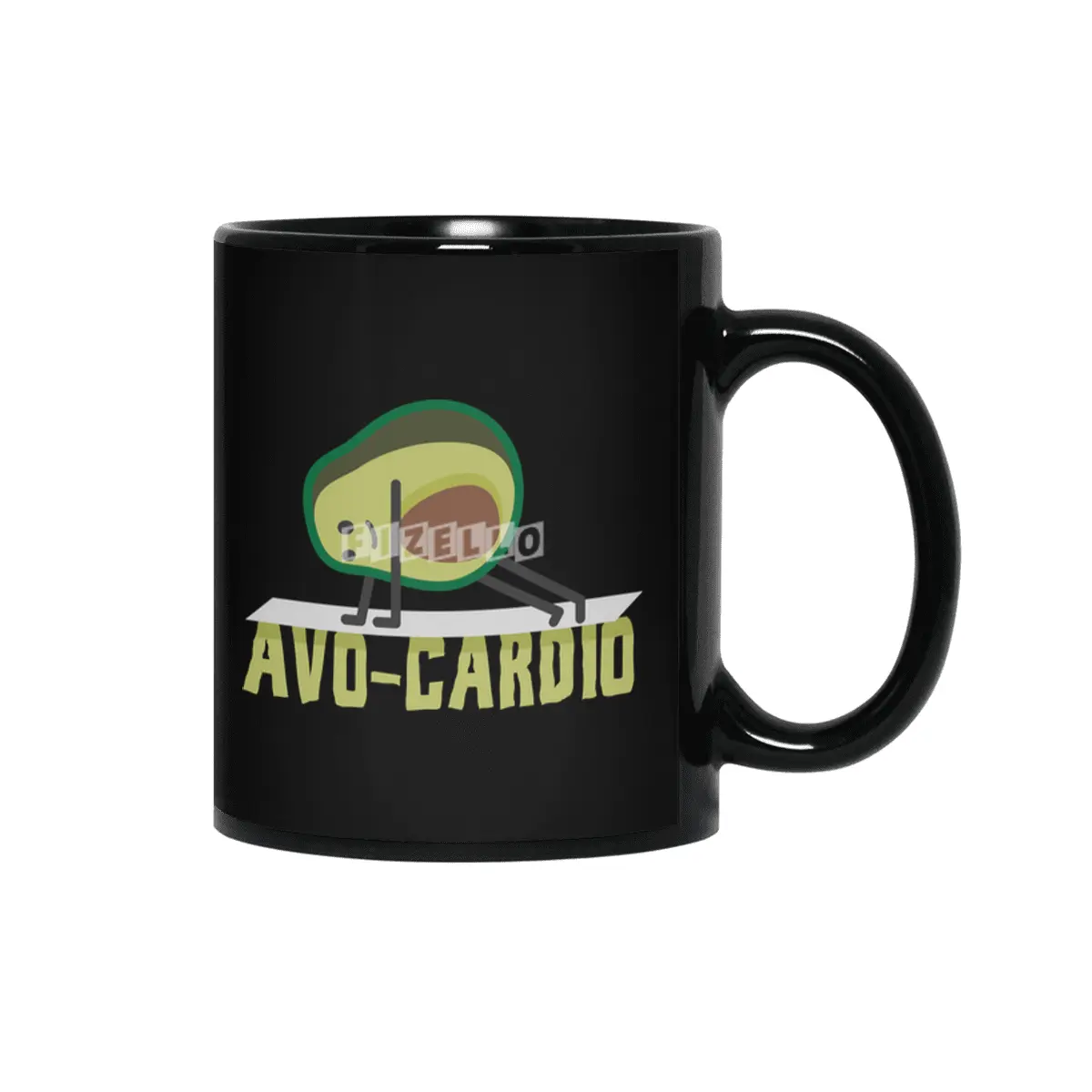 Avo-Cardio Avocado Fitness Workout Gym Siyah Kupa