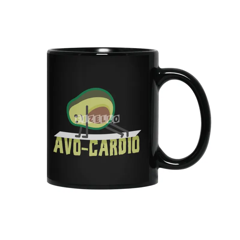 Avo-Cardio Avocado Fitness Workout Gym Siyah Kupa