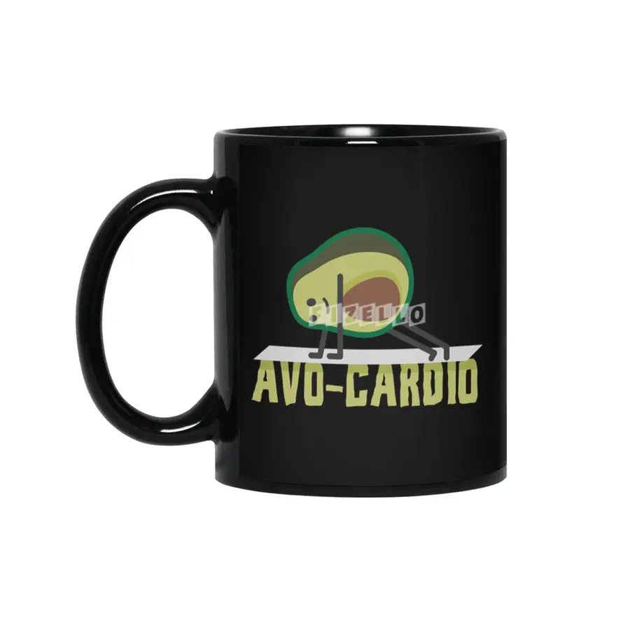 Avo-Cardio Avocado Fitness Workout Gym Siyah Kupa