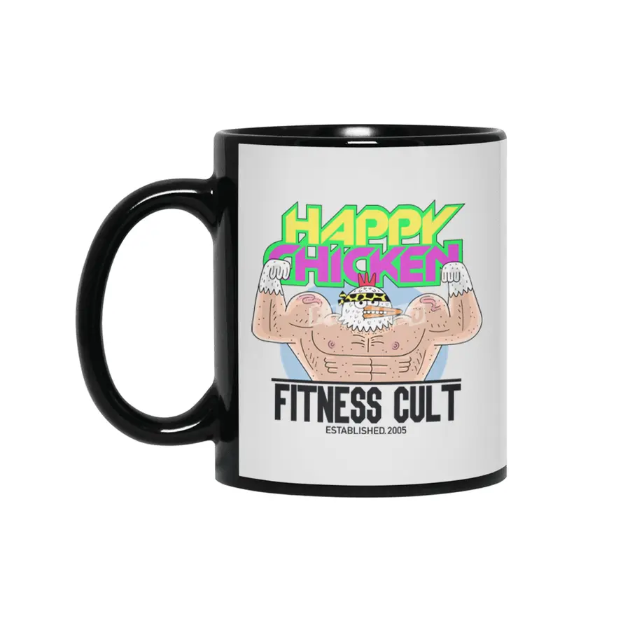Happy Chicken Fitness Cult Club Tee Siyah Kupa