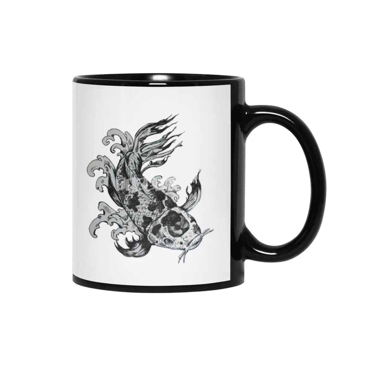 koi koi koi fish fish fish Siyah Kupa