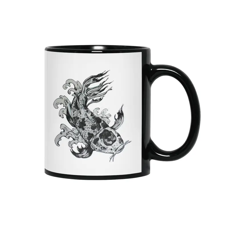 koi koi koi fish fish fish Siyah Kupa