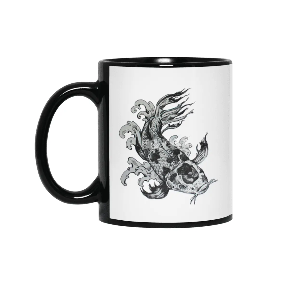 koi koi koi fish fish fish Siyah Kupa