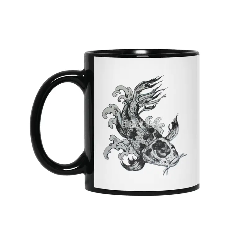 koi koi koi fish fish fish Siyah Kupa